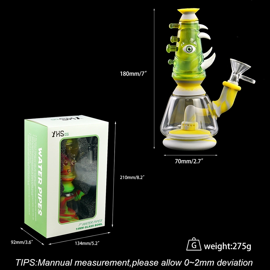 Colorful Silicone and Resin Smoking Hookah Custom Logo Premium Quality 7′′ Water Pipes