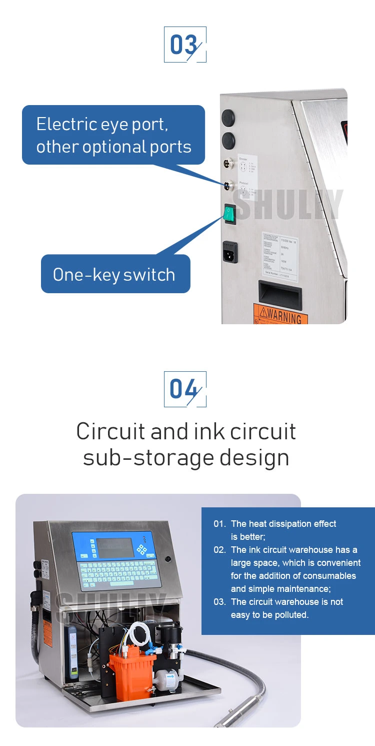 Continuous Inkjet Printer Small Character Inkjet Printer Expiry Date Coding Machine