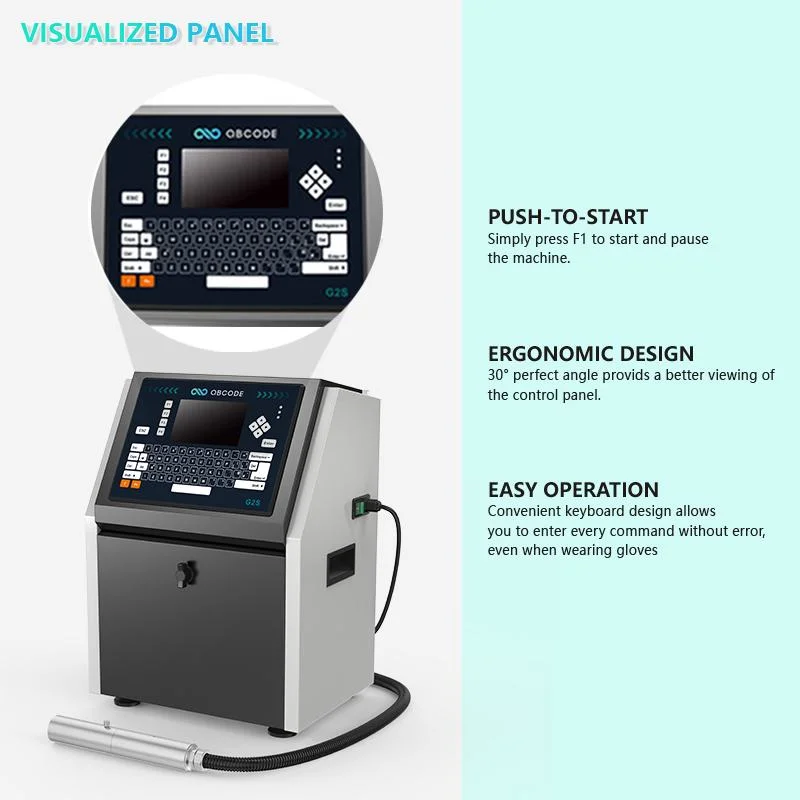 Continuous Inkjet Printer Cij Printer for Cable PV Pipe, Building Materials (QBCODE-G2S)