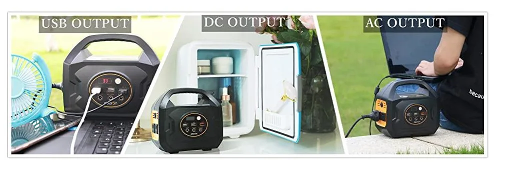 AC DC 200W Portable Camping Power Station with USB 5V2a Solar and Car Chage